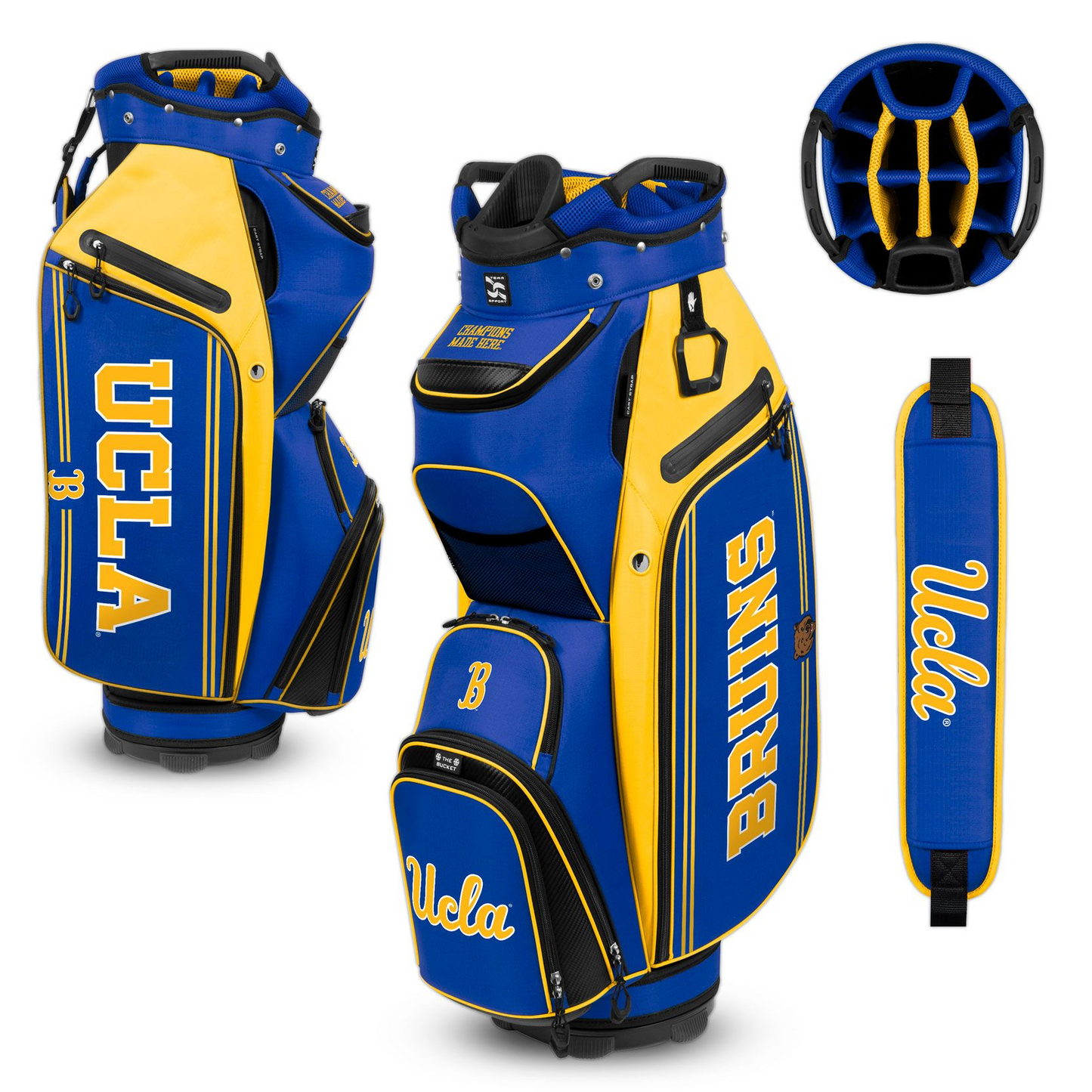 UCLA BRUINS TEAM EFFORT BUCKET III COOLER CART GOLF BAG