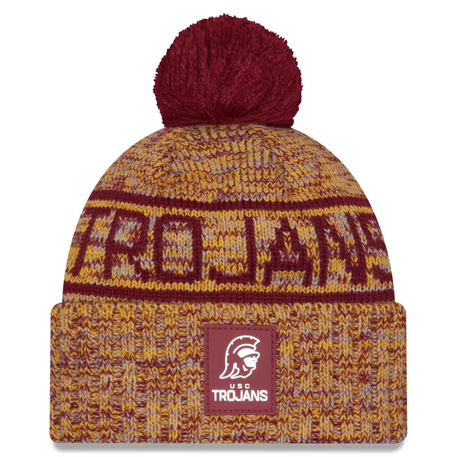 USC TROJANS 2025 SIDELINE COLD WEATHER CUFFED KNIT WITH POM - RED