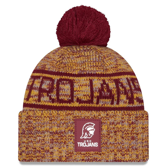 USC TROJANS 2025 SIDELINE COLD WEATHER CUFFED KNIT WITH POM - RED