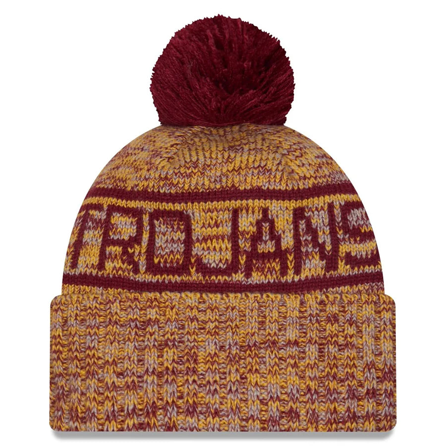 USC TROJANS 2025 SIDELINE COLD WEATHER CUFFED KNIT WITH POM - RED