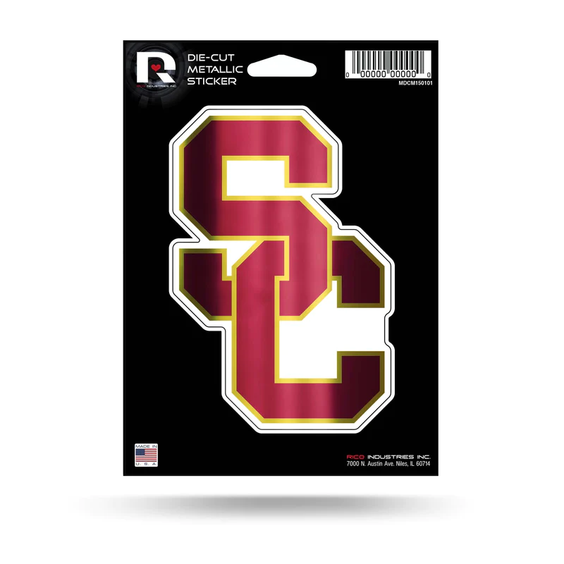 USC TROJANS DIE CUT METALLIC STICKER