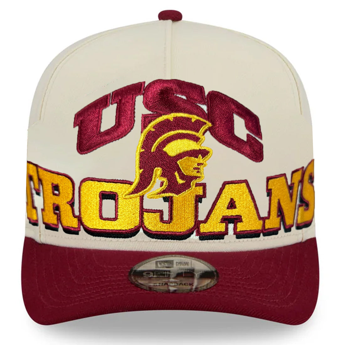 USC TROJANS MARCH MADNESS 9FIFTY A-FRAME SNAPBACK HAT - CHROME WHITE/MAROON
