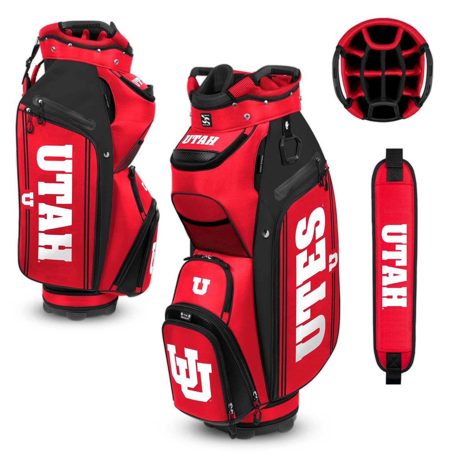 UTAH UTES TEAM EFFORT BUCKET III COOLER CART GOLF BAG