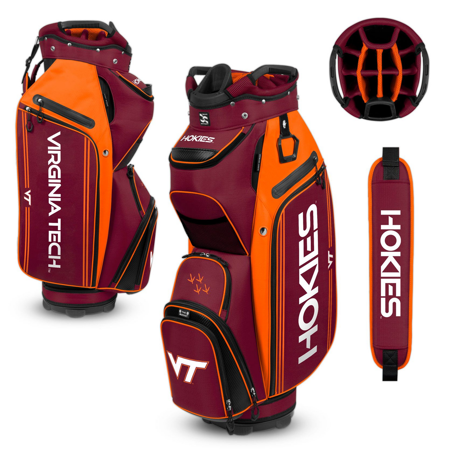 VIRGINIA TECH HOKIES TEAM EFFORT BUCKET III COOLER CART GOLF BAG