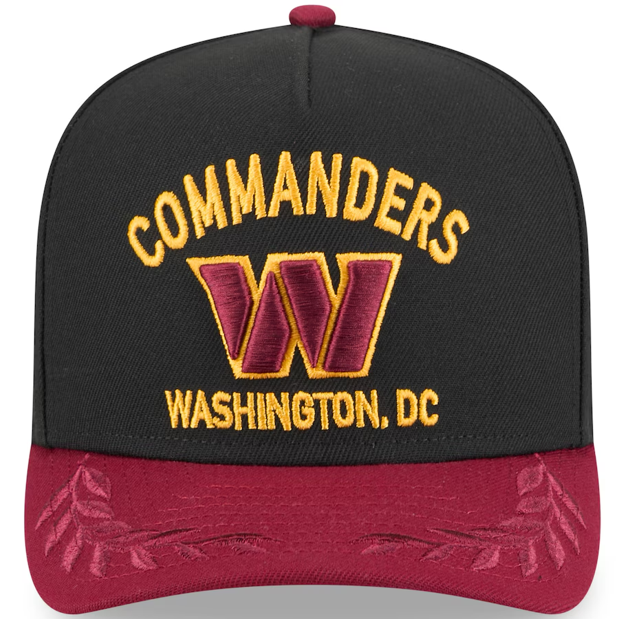 WASHINGTON COMMANDERS 2025 NFL DRAFT 9FIFTY A-FRAME SNAPBACK HAT - BLACK/BURGUNDY