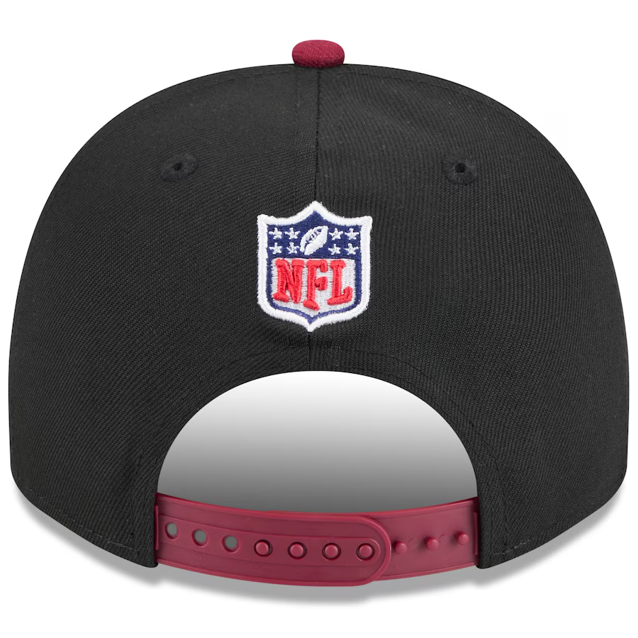 WASHINGTON COMMANDERS 2025 NFL DRAFT 9FIFTY A-FRAME SNAPBACK HAT - BLACK/BURGUNDY