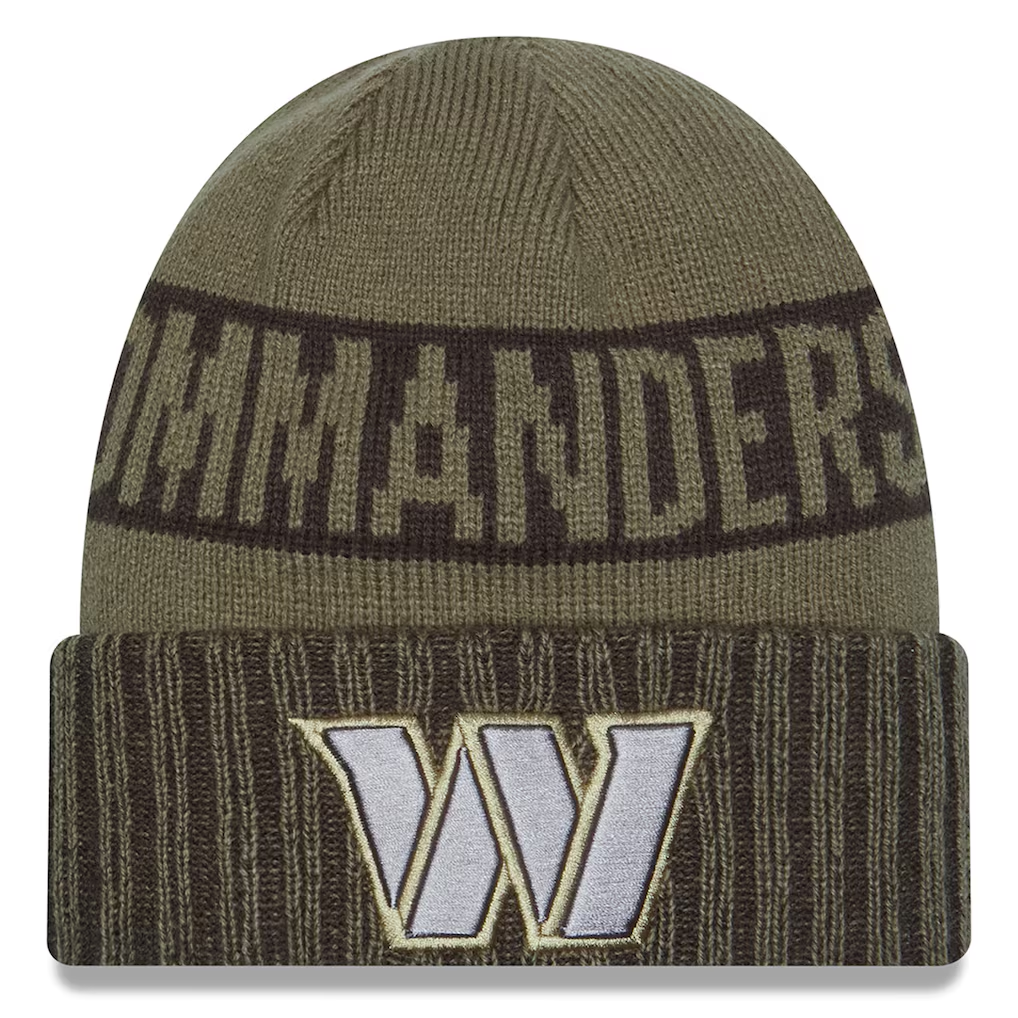WASHINGTON COMMANDERS 2025 NFL SALUTE TO SERVICE CUFFED KNIT BEANIE - DARK GREEN