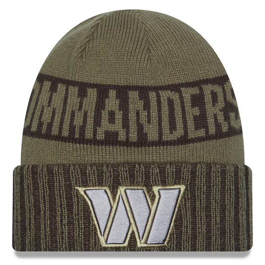 WASHINGTON COMMANDERS 2025 NFL SALUTE TO SERVICE CUFFED KNIT BEANIE - DARK GREEN