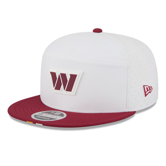 WASHINGTON COMMANDERS 2025 NFL TRAINING CAMP 9FIFTY SPLIT PANEL SNAPBACK HAT - WHITE