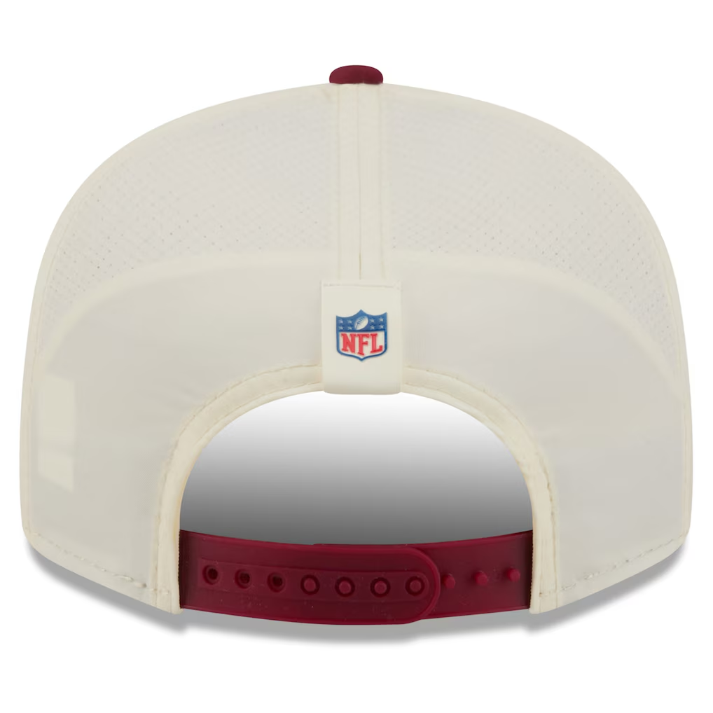 WASHINGTON COMMANDERS 2026 NFL TRAINING CAMP 9FIFTY SNAPBACK HAT - CHROME WHITE/BURGUNDY