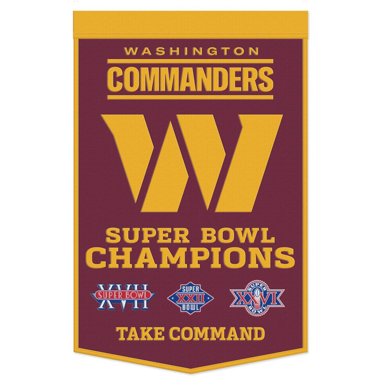 WASHINGTON COMMANDERS 24" X 38" CELEBRATION WOOL BANNER