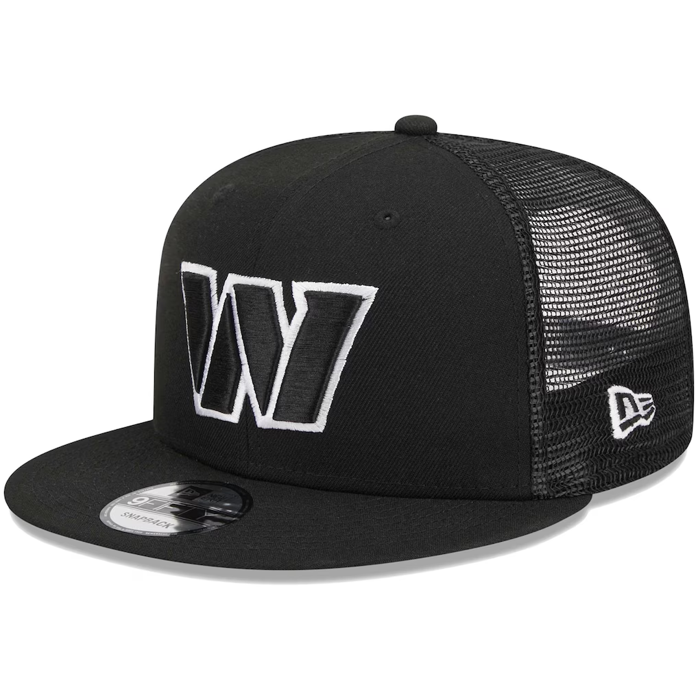 WASHINGTON COMMANDERS EVERGREEN TRUCKER 9FIFTY SNAPBACK HAT - BLACK/WHITE