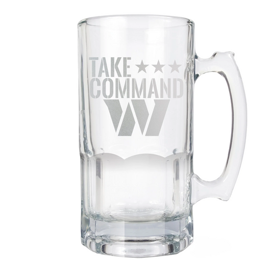 WASHINGTON COMMANDERS LASER ETCHED 1 LITER MACHO MUG - RALLY
