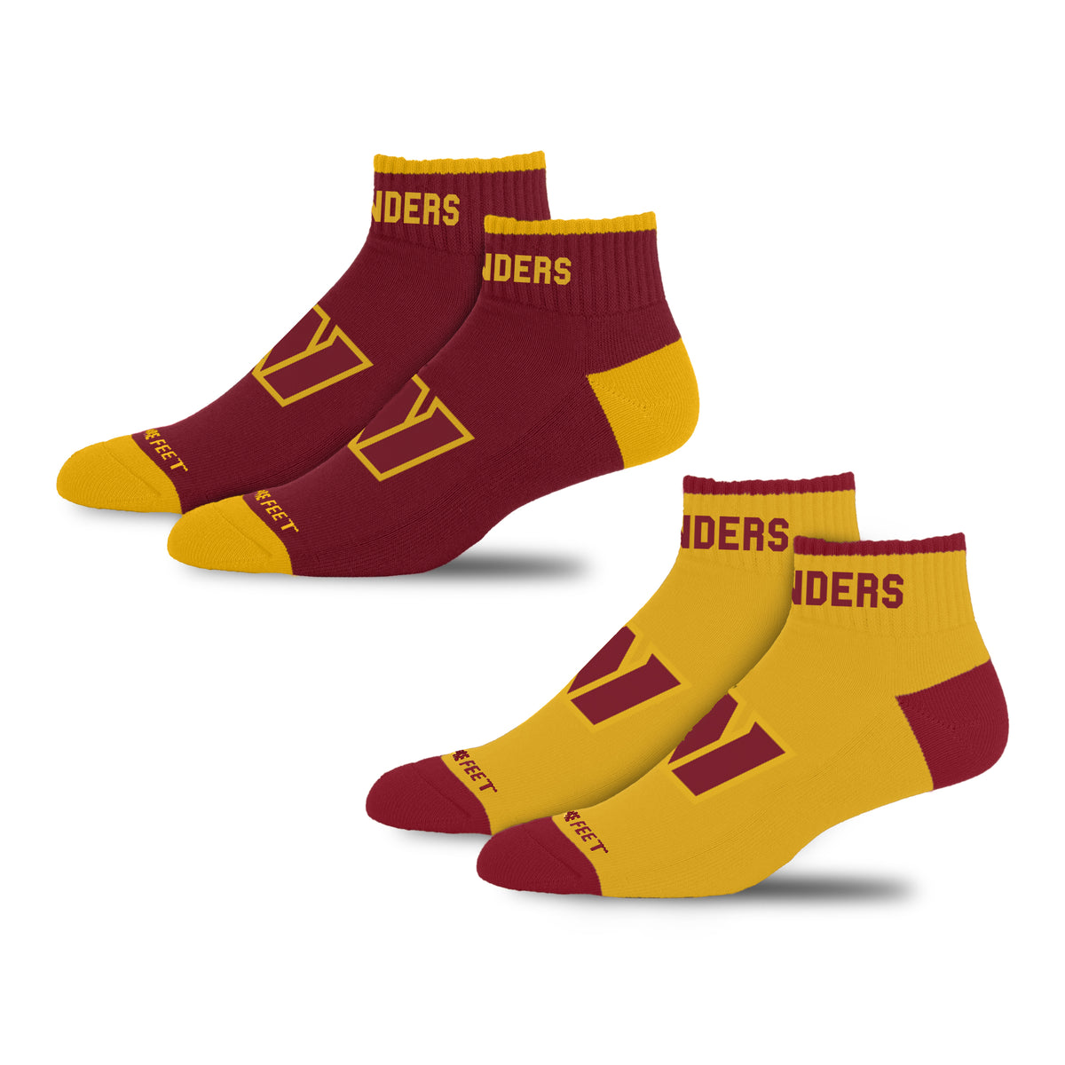 WASHINGTON COMMANDERS MEN'S FRONT AND CENTER 2-PACK SOCKS