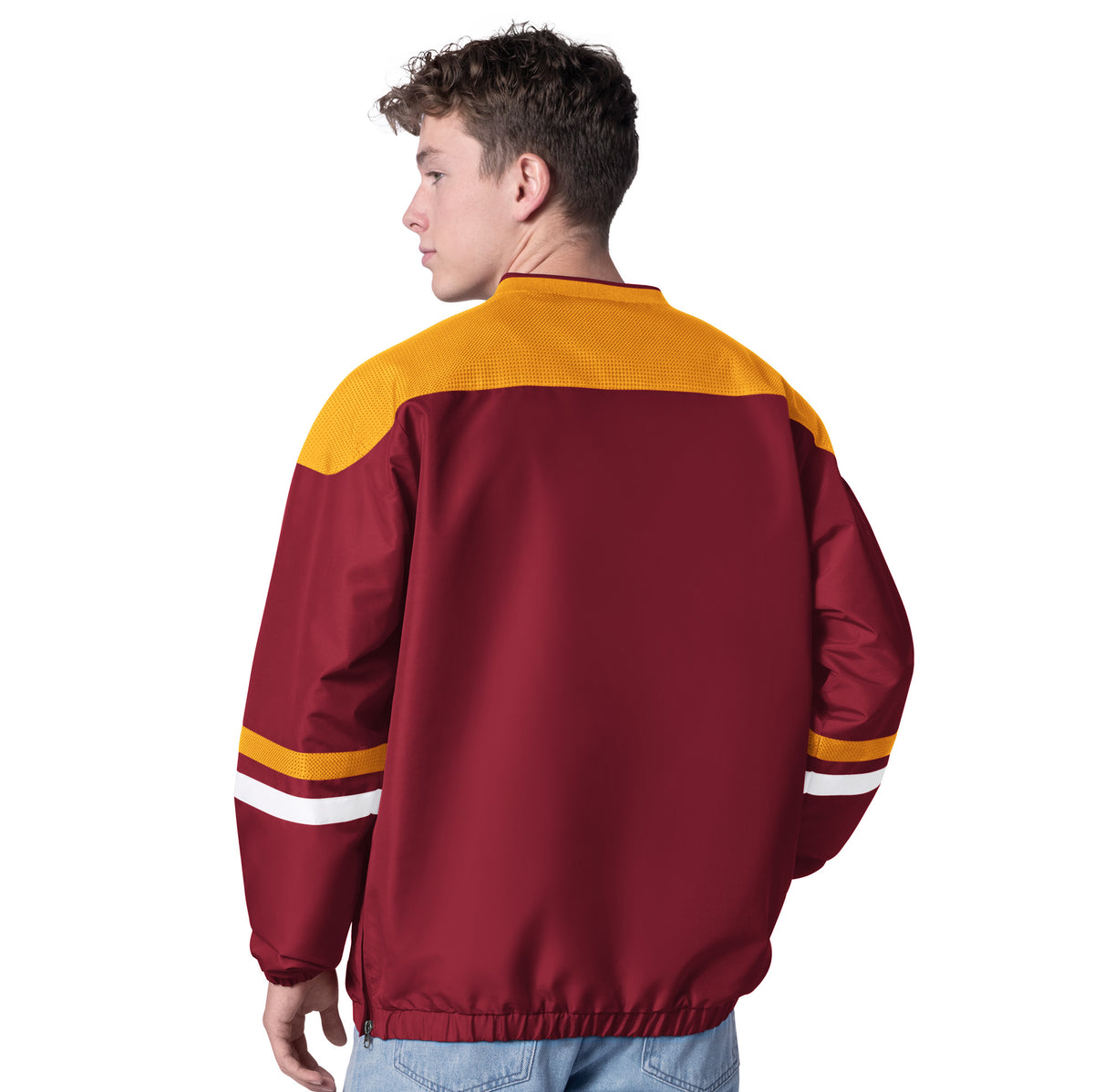 WASHINGTON COMMANDERS MEN'S G-III BY CARL BANKS TOP PLAYER PULLOVER JACKET - MAROON/GOLD
