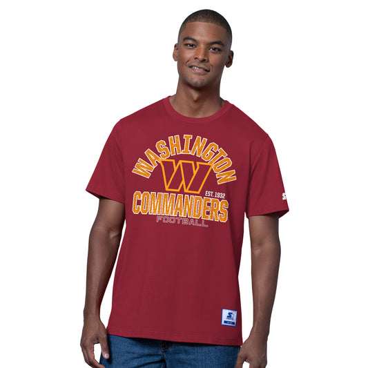 WASHINGTON COMMANDERS MEN'S G-III DEFENDER T-SHIRT - BURGUNDY