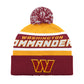 WASHINGTON COMMANDERS MEN'S STARTER LEGACY CUFFED KNIT WITH POM - GOLD/BURGUNDY
