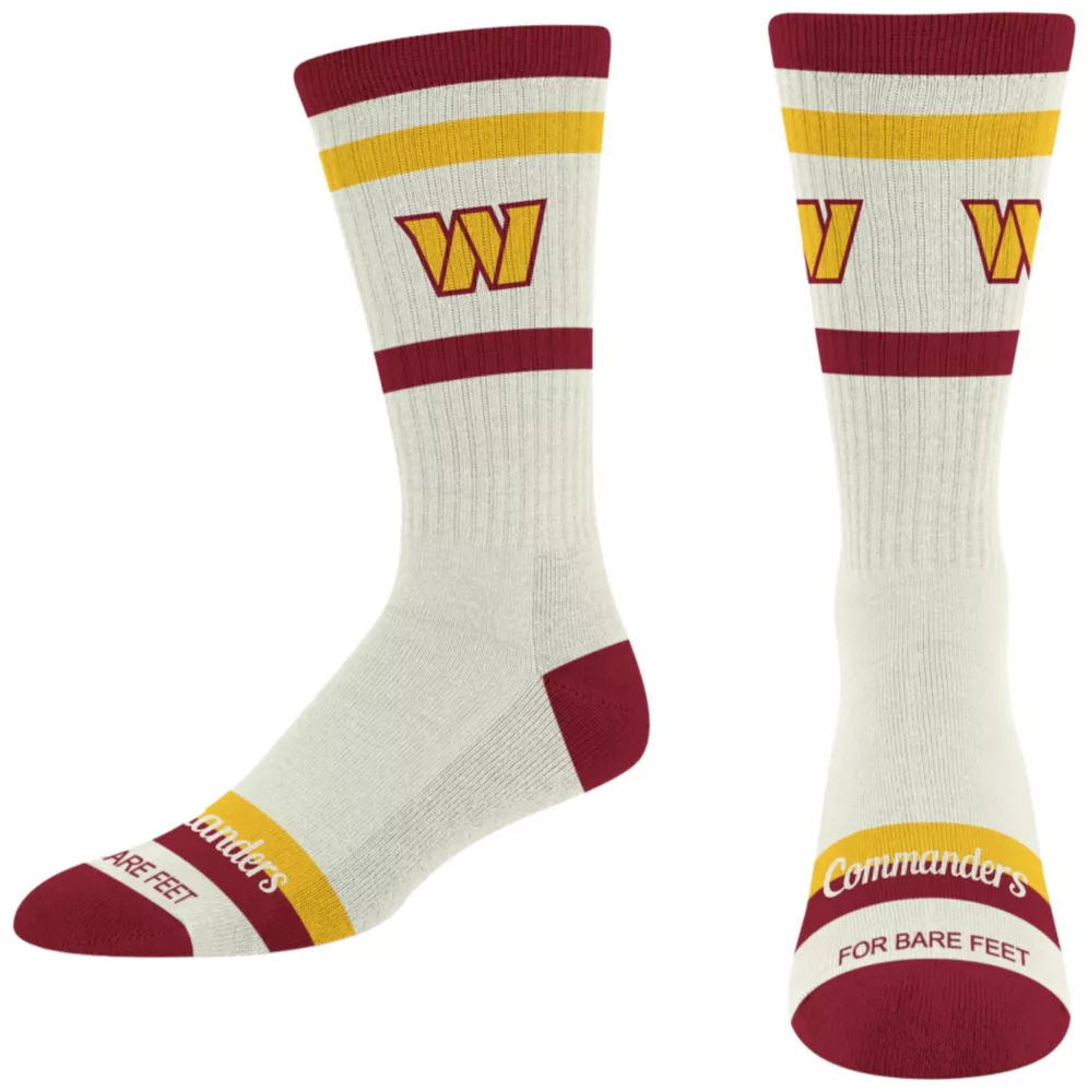 WASHINGTON COMMANDERS MEN'S STRIPED FAME SOCKS - CREAM