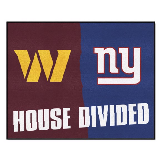 WASHINGTON COMMANDERS / NEW YORK GIANTS HOUSE DIVIDED 34" X 42.5" MAT