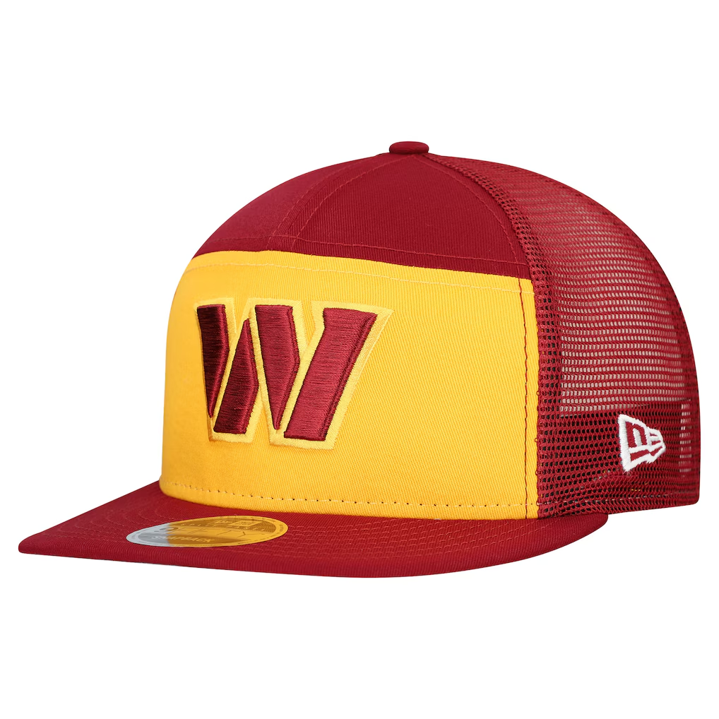 WASHINGTON COMMANDERS OUTDOOR SPLIT PANEL TRUCKER 9FIFTY SNAPBACK HAT