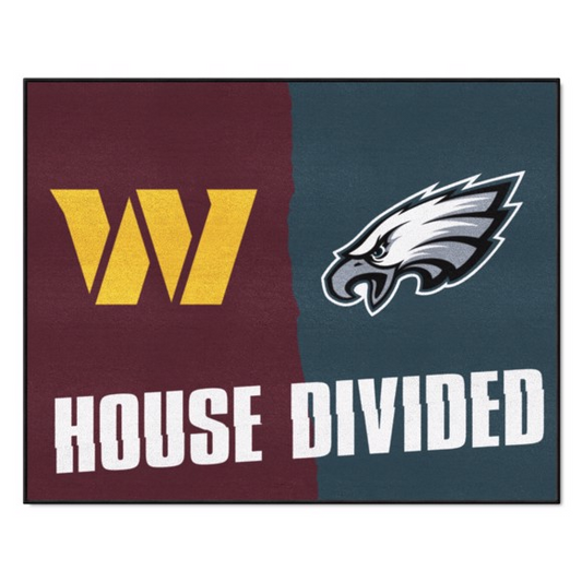 WASHINGTON COMMANDERS / PHILADELPHIA EAGLES HOUSE DIVIDED 34" X 42.5" MAT