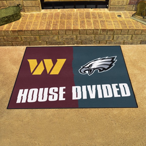 WASHINGTON COMMANDERS / PHILADELPHIA EAGLES HOUSE DIVIDED 34" X 42.5" MAT