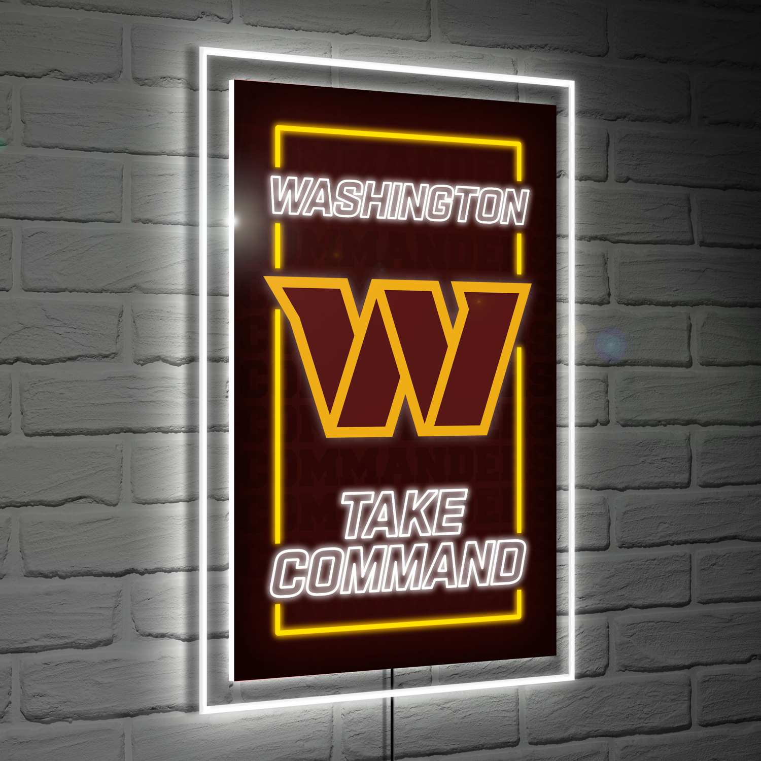 Commanders Decor WASHINGTON COMMANDERS RECTANGLE NEOLITE LED WALL DECOR – JR'S SPORTS