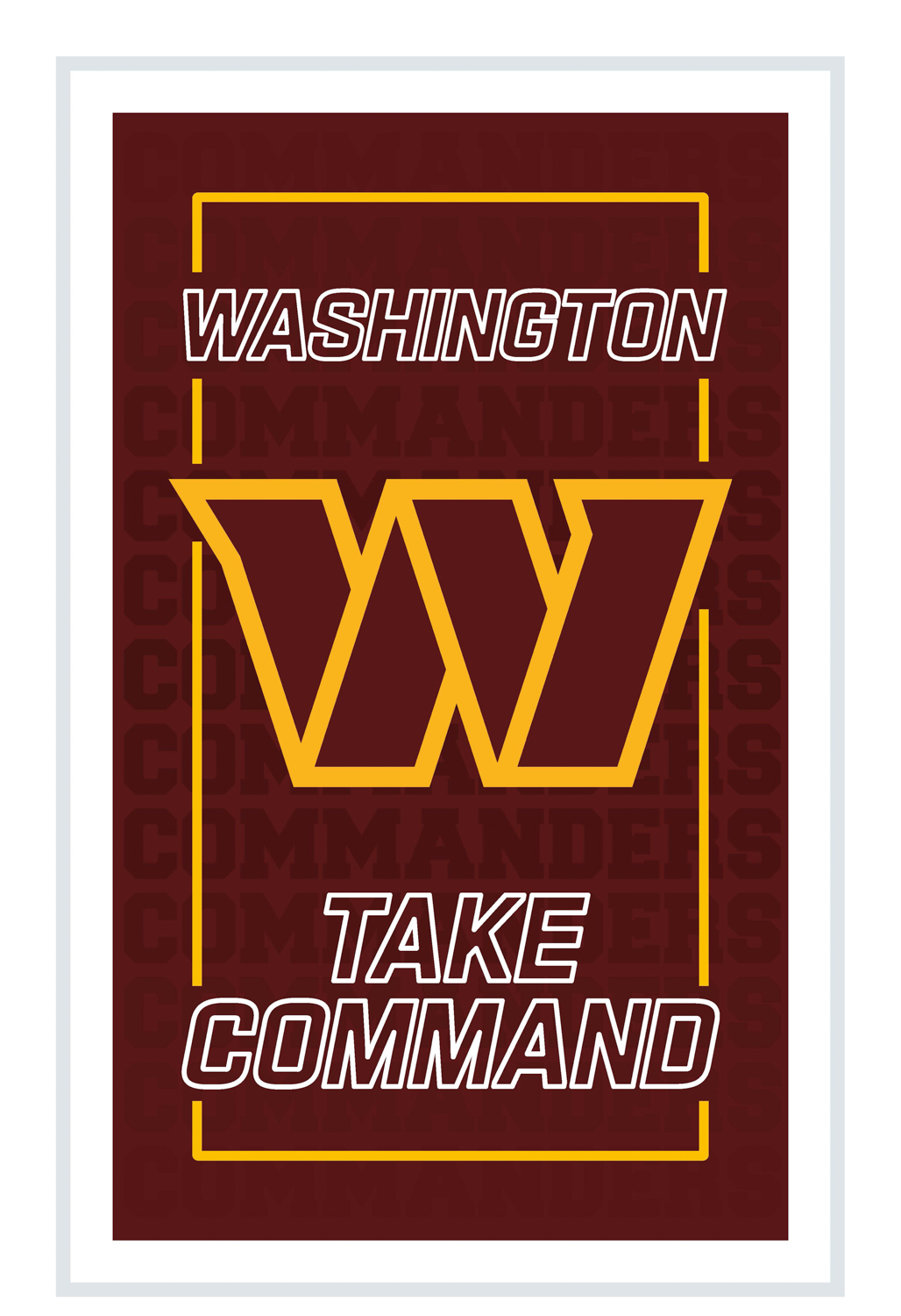 WASHINGTON COMMANDERS RECTANGLE NEOLITE LED WALL DECOR