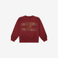 WASHINGTON COMMANDERS WOMEN'S FOCO RHINESTONE LOGO OVERSIZED CREW NECK SWEATSHIRT - RED