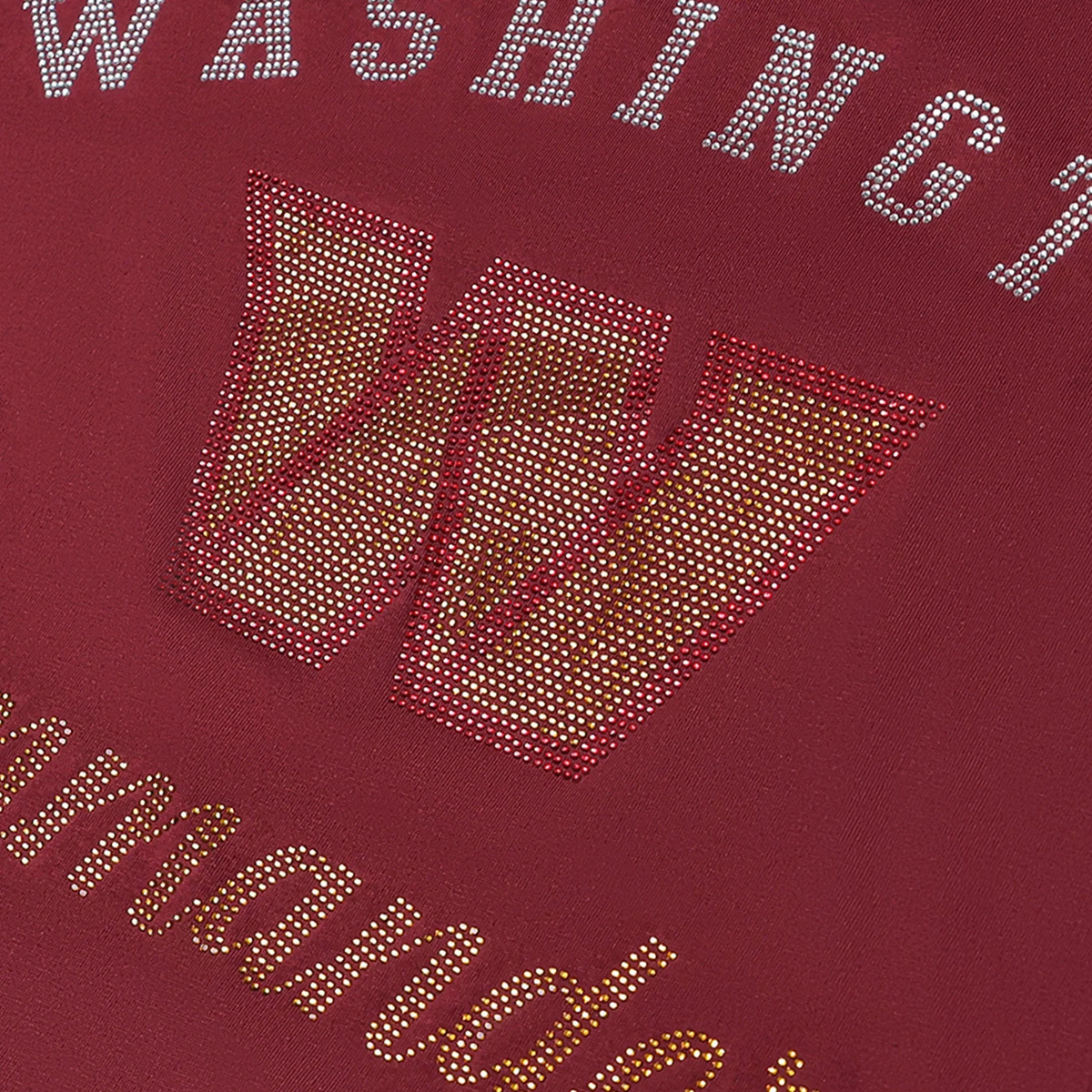 WASHINGTON COMMANDERS WOMEN'S FOCO RHINESTONE LOGO OVERSIZED T-SHIRT - BURGUNDY