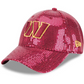 WASHINGTON COMMANDERS WOMEN'S SEQUIN 9FORTY ADJUSTABLE HAT - BURGUNDY
