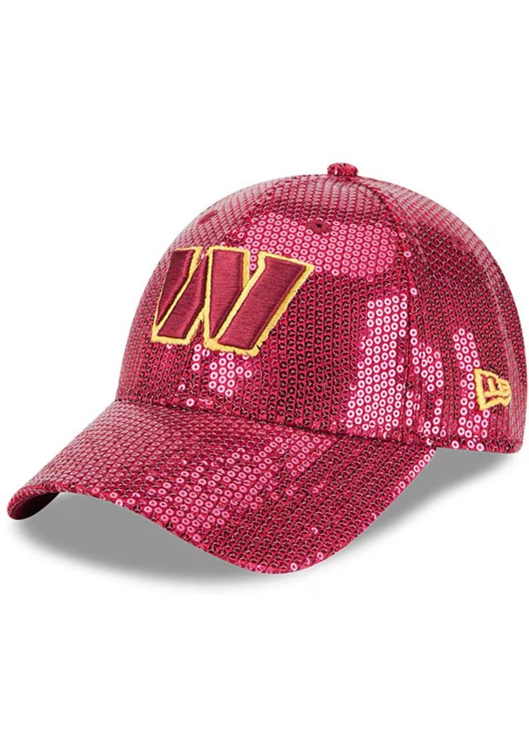 WASHINGTON COMMANDERS WOMEN'S SEQUIN 9FORTY ADJUSTABLE HAT - BURGUNDY