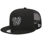 WASHINGTON NATIONALS EVERGREEN TRUCKER 9FIFTY SNAPBACK HAT - BLACK/WHITE