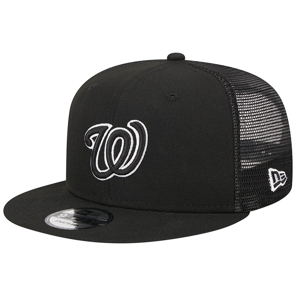 WASHINGTON NATIONALS EVERGREEN TRUCKER 9FIFTY SNAPBACK HAT - BLACK/WHITE