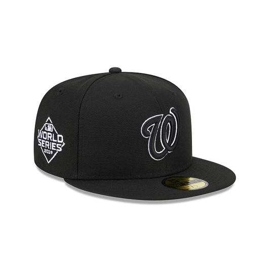 WASHINGTON NATIONALS SIDEPATCH 2019 WORLD SERIES 59FIFTY FITTED HAT - BLACK/ WHITE