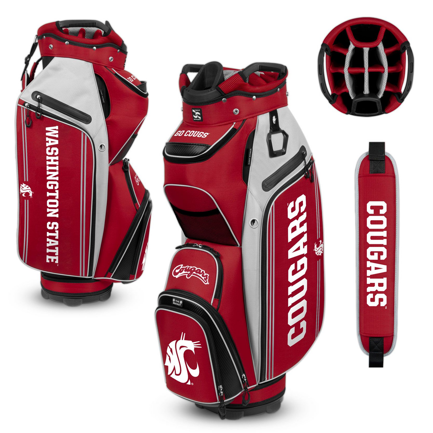 WASHINGTON STATE COUGARS TEAM EFFORT BUCKET III COOLER CART GOLF BAG