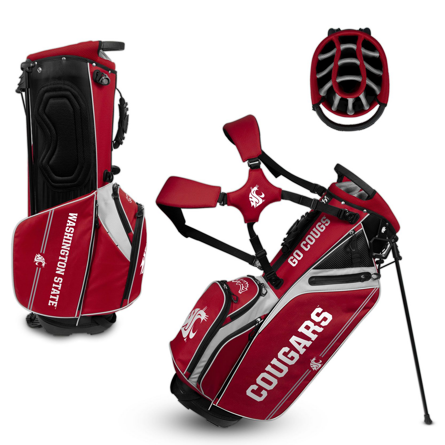 WASHINGTON STATE COUGARS TEAM EFFORT CADDIE CARRY HYBRID BAG