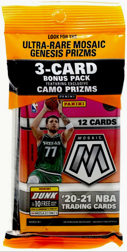 2020-21 NBA MOSAIC BASKETBALL FACTORY-SEALED CELLO BOX