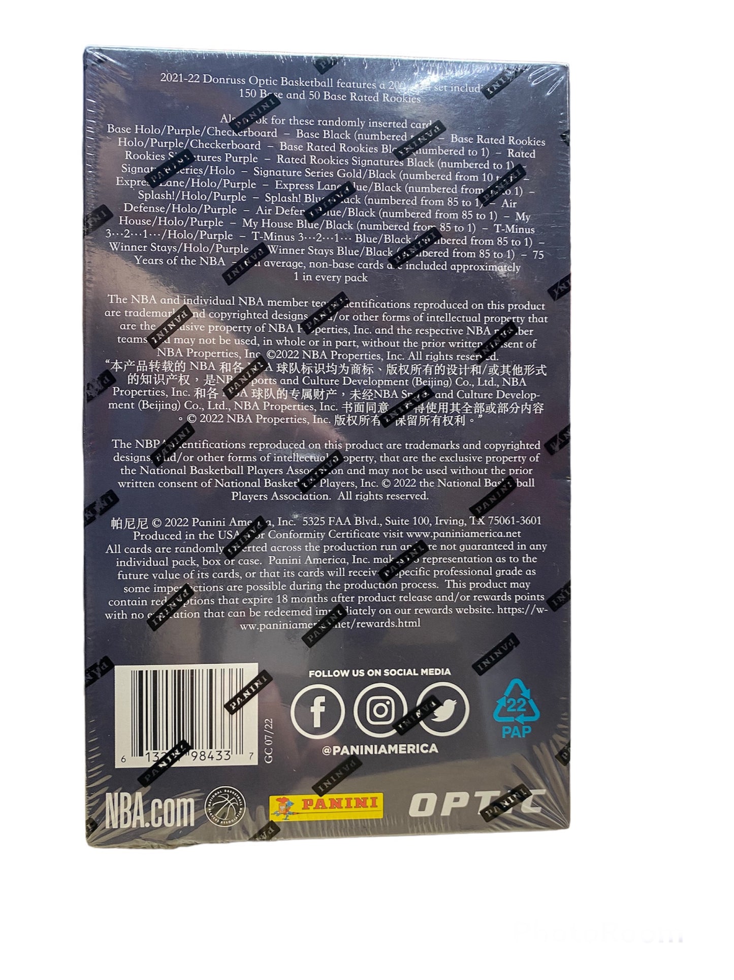 2021-22 NBA PANINI DONRUSS CAJA DE VENTA AL POR MENOR ÓPTICA