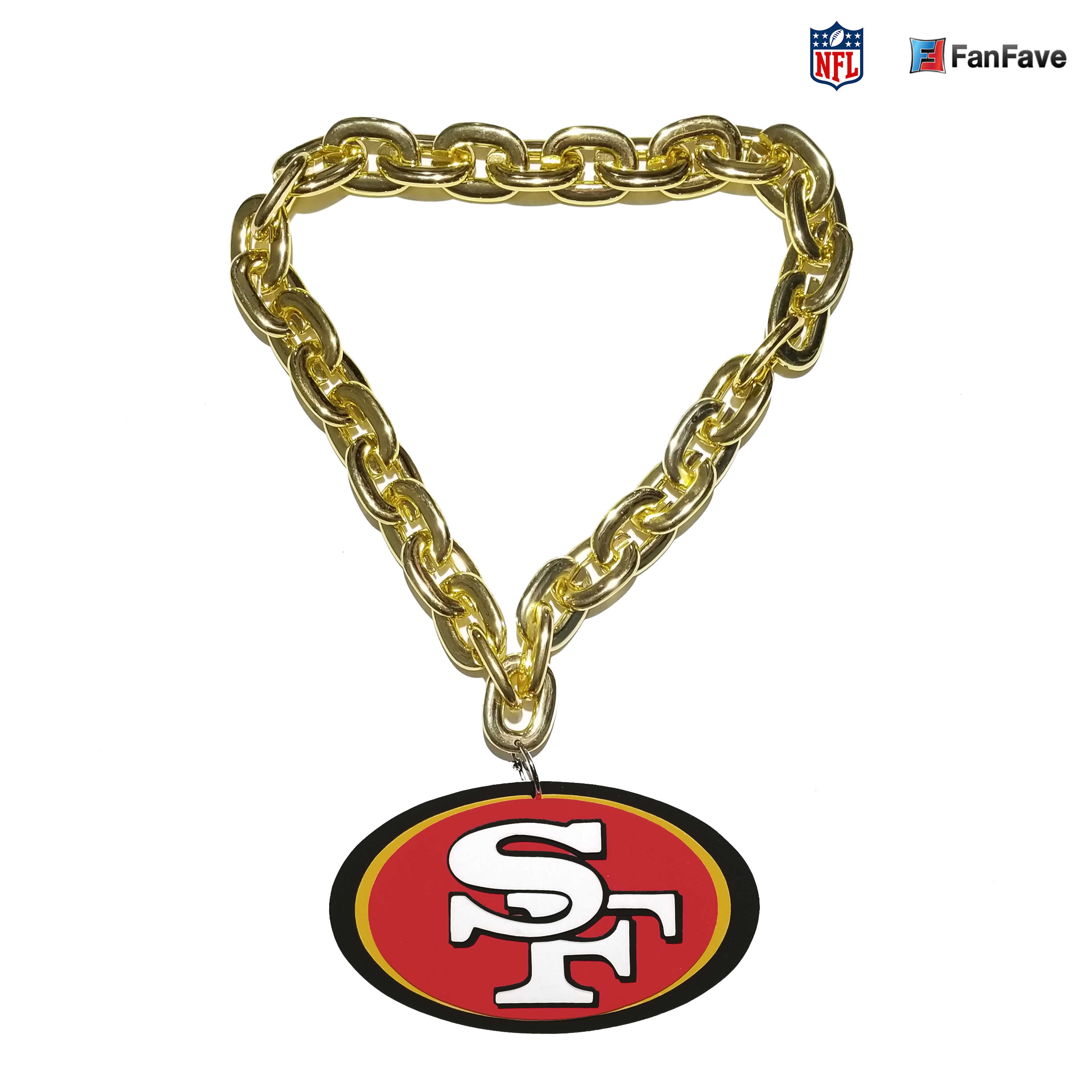 14kt Yellow Gold NFL San Francisco 49ers Pendant Necklace. 18