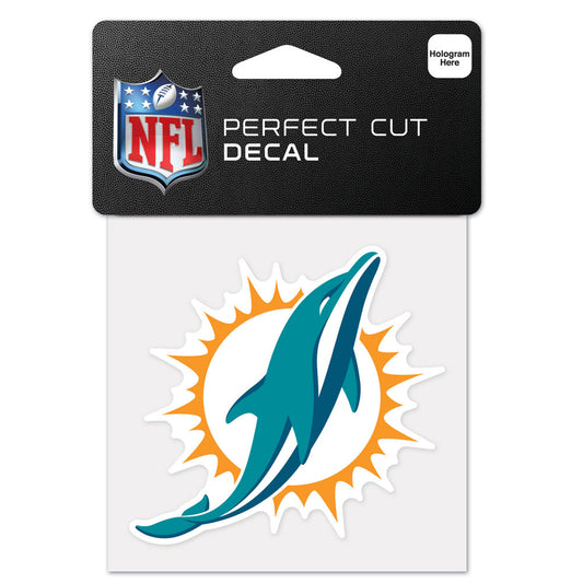 MIAMI DOLPHINS PERFECT CUT 4"X 4" DECAL