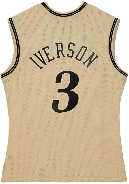 Mitchell & Ness Allen Iverson Philadelphia 76ers Gold Collection Swingman  Jersey in Metallic for Men