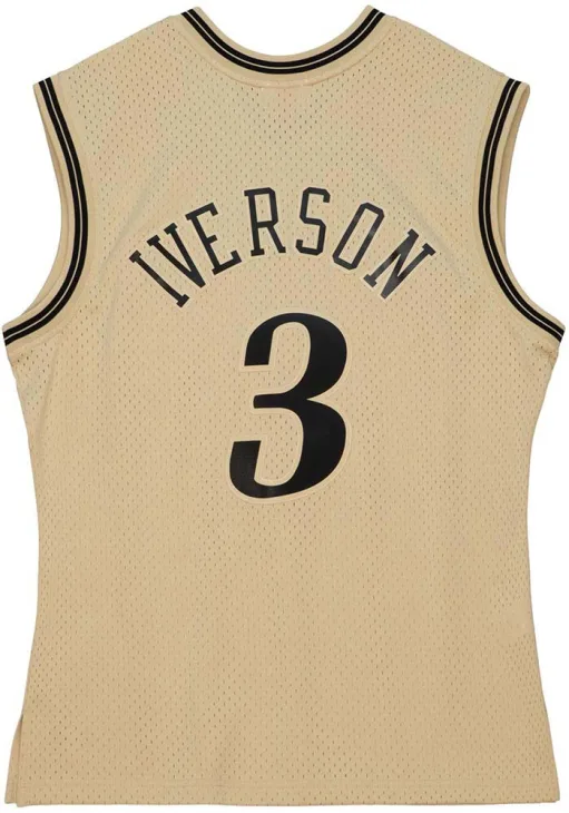 ALLEN IVERSON JERSEY PHILADELPHIA 76ERS MITCHELL &amp; NESS SWINGMAN PARA HOMBRE - CAQUI