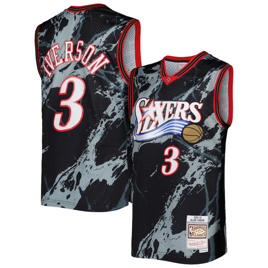 ALLEN IVERSON PHILADELPHIA 76ERS MITCHELL & NESS SWINGMAN JERSEY - MARBLE