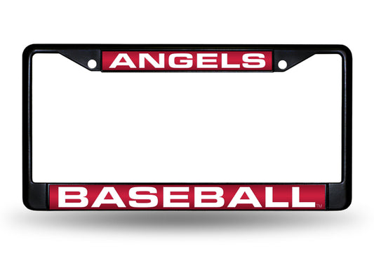 LOS ANGELES ANGELS BLACK LASER LICENSE PLATE FRAME