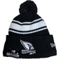 ARIZONA CARDINALS 2022 SIDELINE SPORT CUFFED POM KNIT -BLACK/WHITE