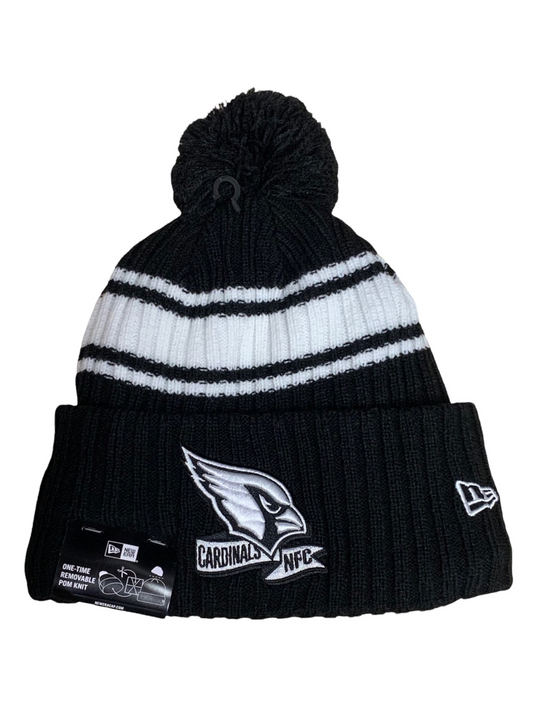 ARIZONA CARDINALS 2022 SIDELINE SPORT CUFFED POM KNIT -BLACK/WHITE