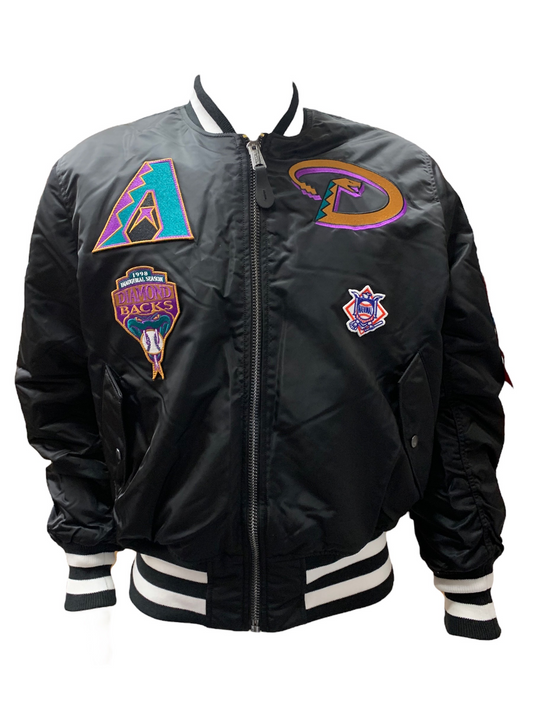 ARIZONA DIAMONDBACKS MEN'S ALPHA INDUSTRIES REVERSIBLE BOMBER JACKET