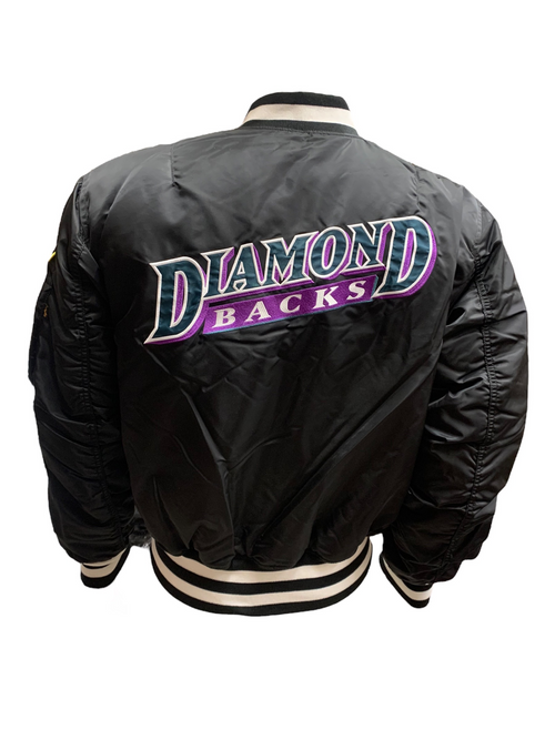ARIZONA DIAMONDBACKS MEN'S ALPHA INDUSTRIES REVERSIBLE BOMBER JACKET