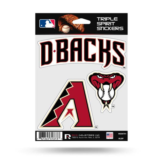 CALCOMANÍA DE ESPÍRITU TRIPLE DE LOS DIAMONDBACKS DE ARIZONA